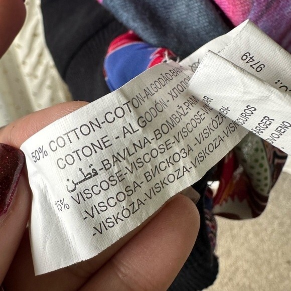 Desigual Loves Knitwear Art Deco Floral Exotic Bird Side Tie Unique Sweater XL - Picture 8 of 8